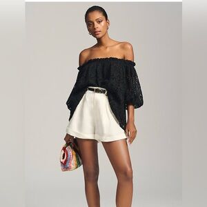 NEW Anthropologie Cutwork Off Shoulder Top Size Medium